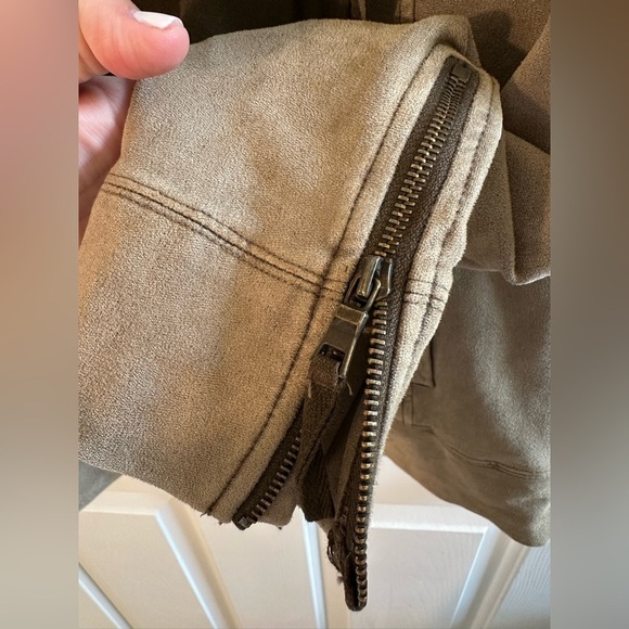 MARRAKECH Anthropologie XS French Terry Jacket Bomber Faux Suede Lightweiht Moto - Picture 6 of 11